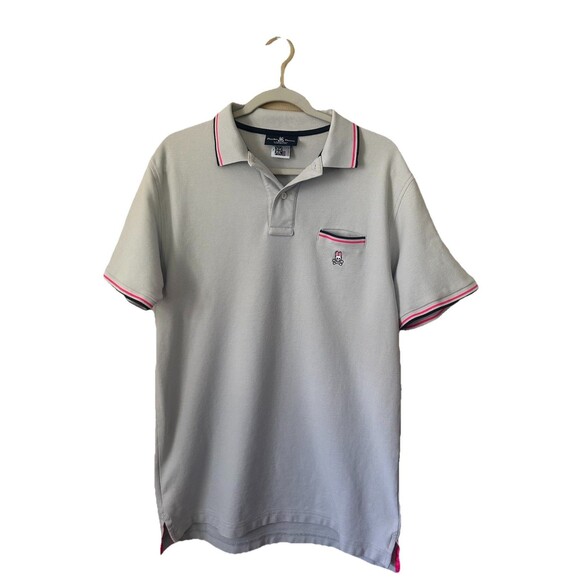 Psycho Bunny Polo Shirt Size 7 XL Gray Pima Cotton Peru Embroidered Logo Preppy - Picture 2 of 10